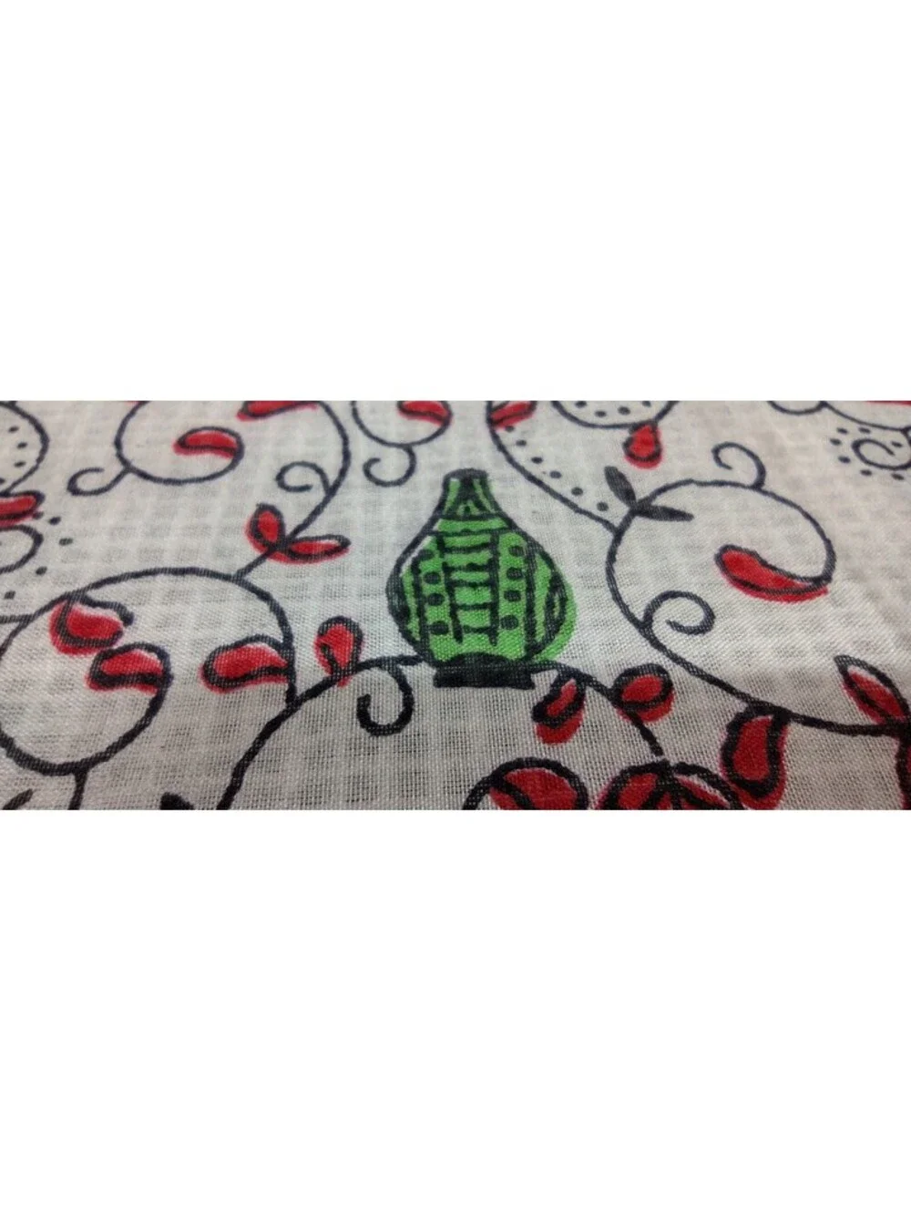 Vintage 30s 40s Pure Silk Scarf Lanterns Handkerchief 1930s Deco Christmas Style